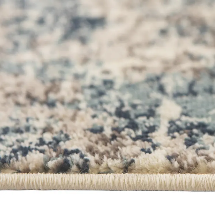 8' X 10' Ivory Blue and Gray Abstract Power Loom Area Rug