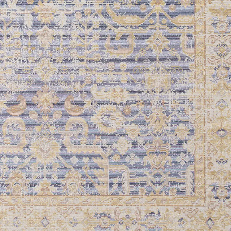4' X 6' Lavender And Orange Floral Area Rug
