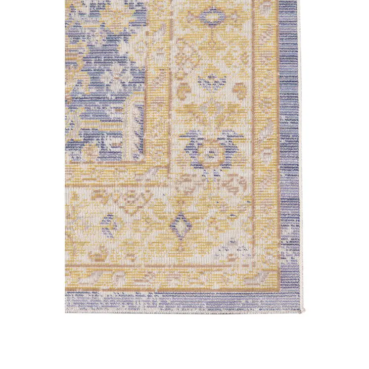 5' X 8' Lavender And Orange Floral Area Rug