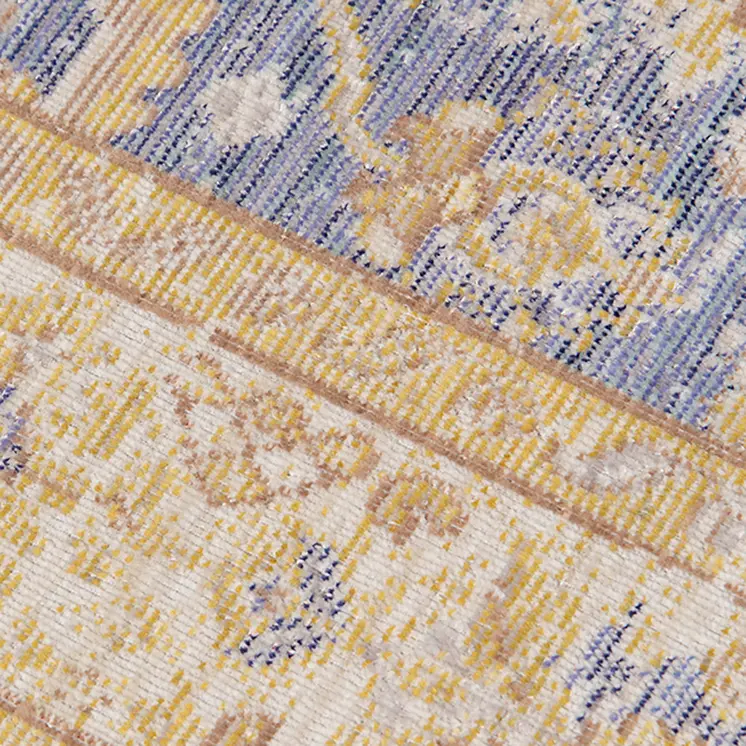 5' X 8' Lavender And Orange Floral Area Rug