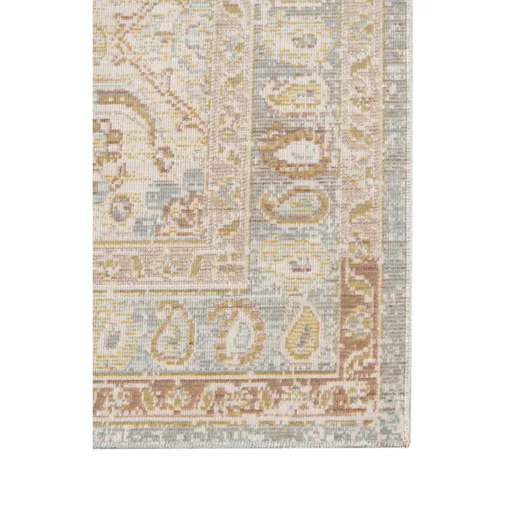 4' X 6' Beige And Gray Medallion Area Rug