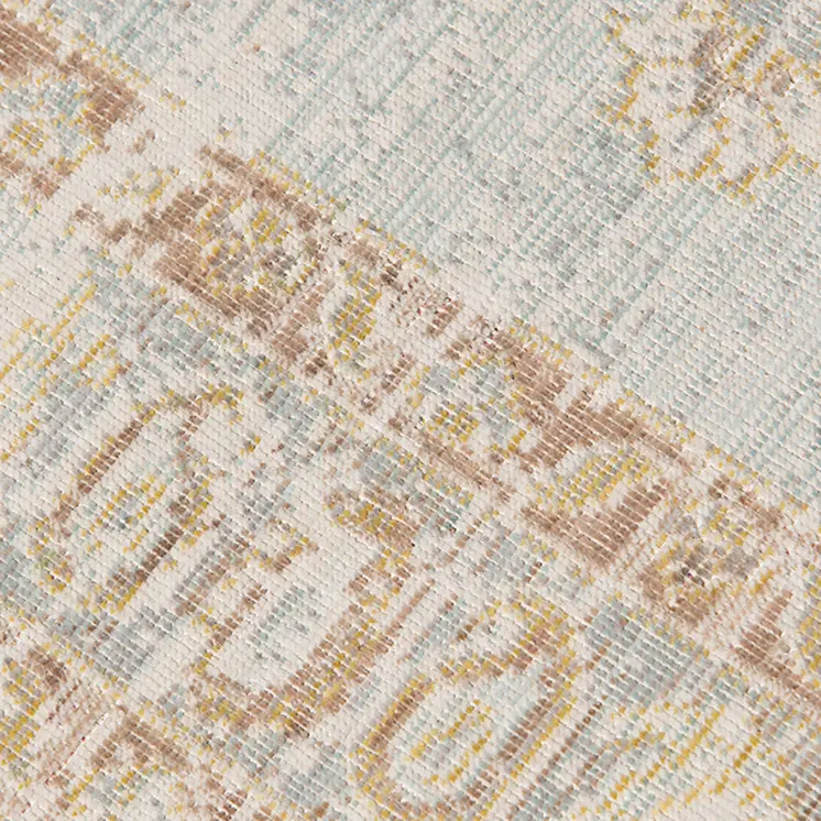 4' X 6' Beige And Gray Medallion Area Rug