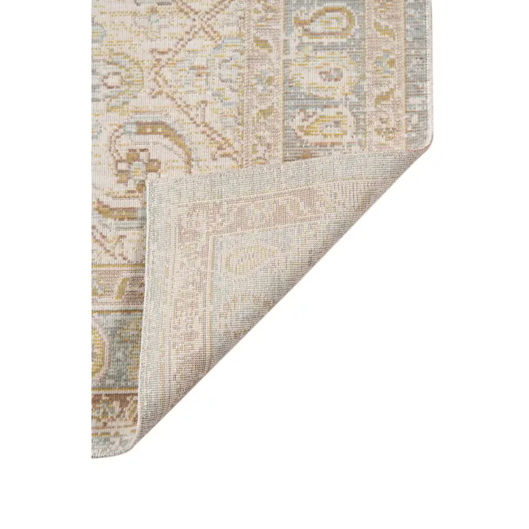 4' X 6' Beige And Gray Medallion Area Rug