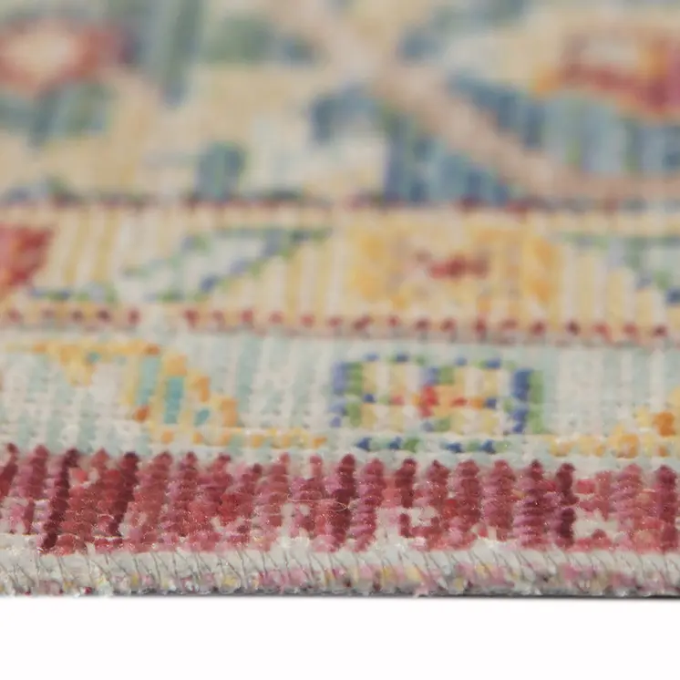 9' X 13' Orange Red And Gold Medallion Area Rug