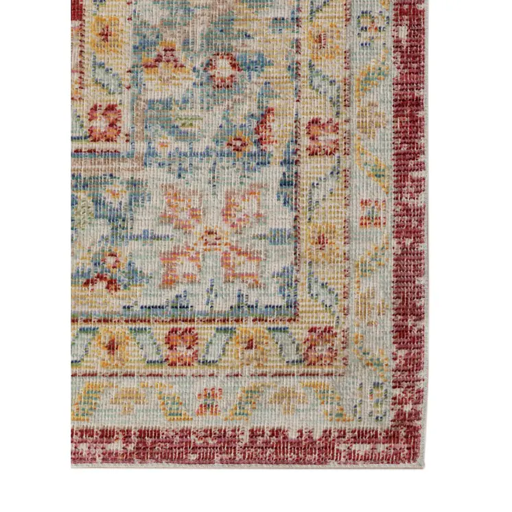 4' X 6' Orange Red And Gold Medallion Area Rug