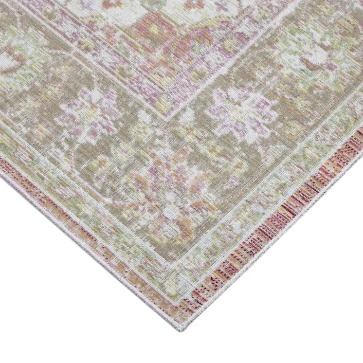 5' X 8' Sage And Gray Medallion Area Rug