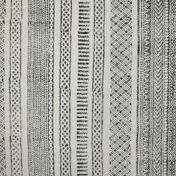 9' X 12' Black And Gray Geometric Flatweave Handmade Distressed Area Rug With Fringe