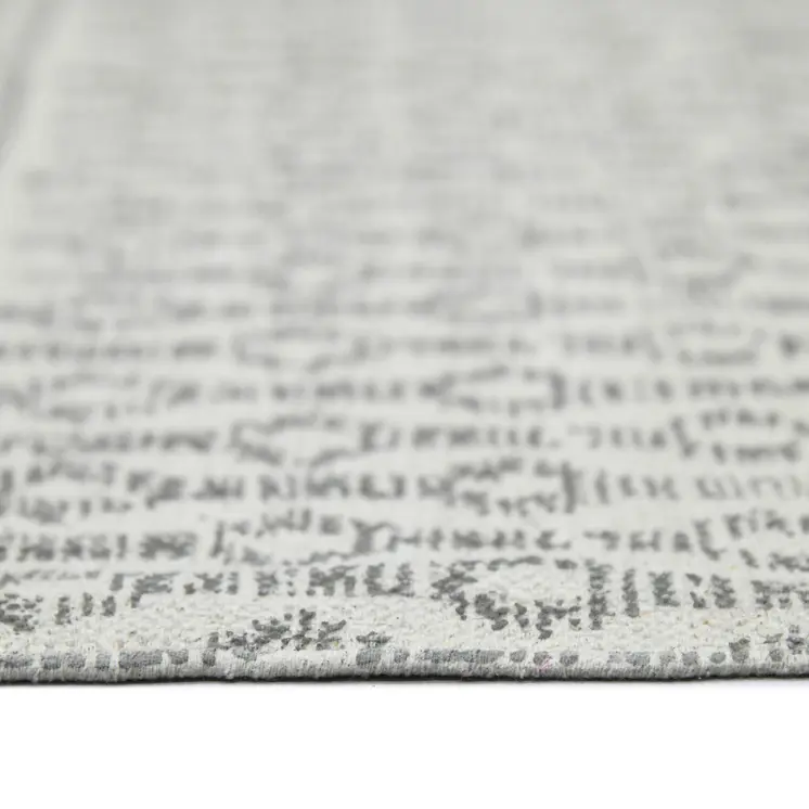 5' X 7' Gray Geometric Flatweave Handmade Distressed Area Rug With Fringe