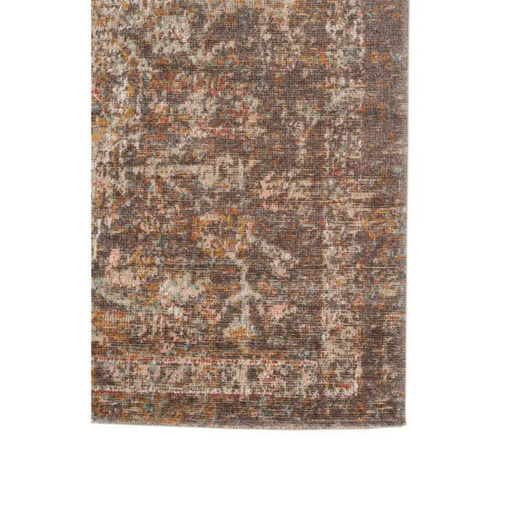 7' X 9' Beige Gray and Taupe Medallion Power Loom Area Rug