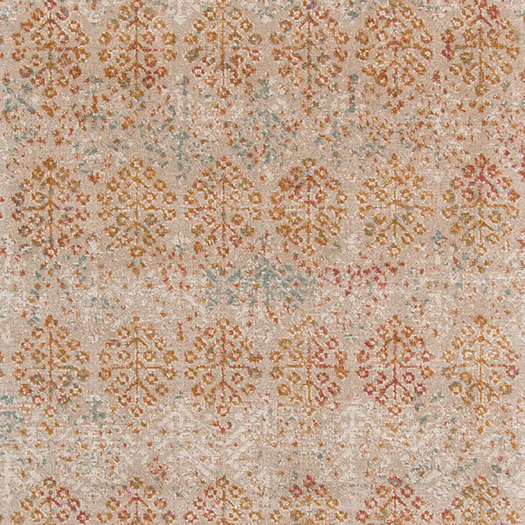 9' X 12' Beige And Orange Southwestern Area Rug