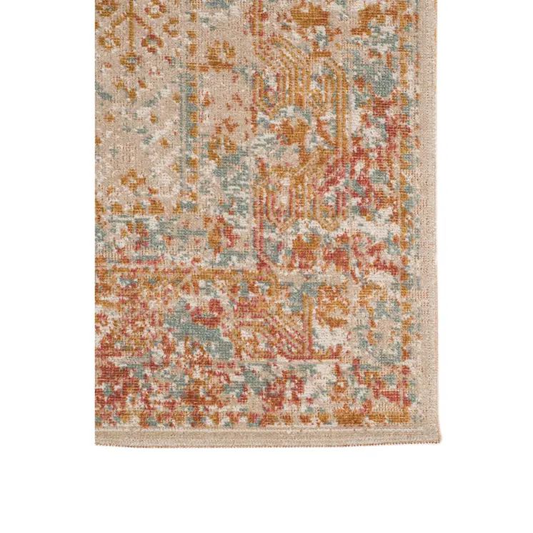 9' X 12' Beige And Orange Southwestern Area Rug