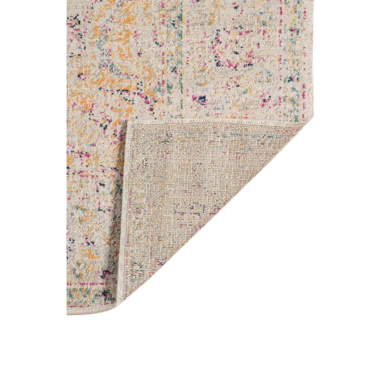10' X 14' Ivory And Yellow Oriental Distressed Area Rug