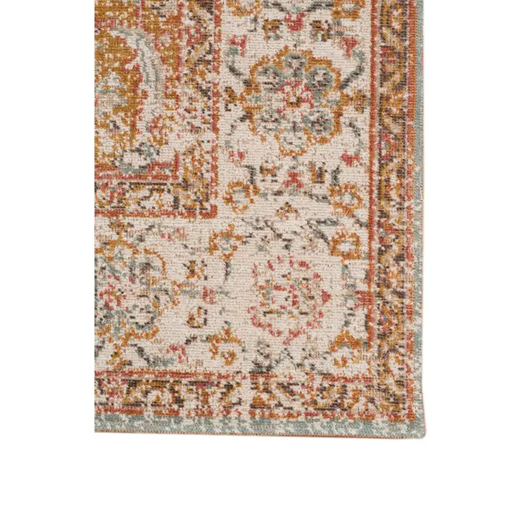 5' X 8' Orange Oriental Area Rug