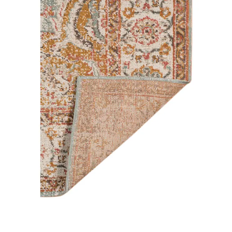 5' X 8' Orange Oriental Area Rug