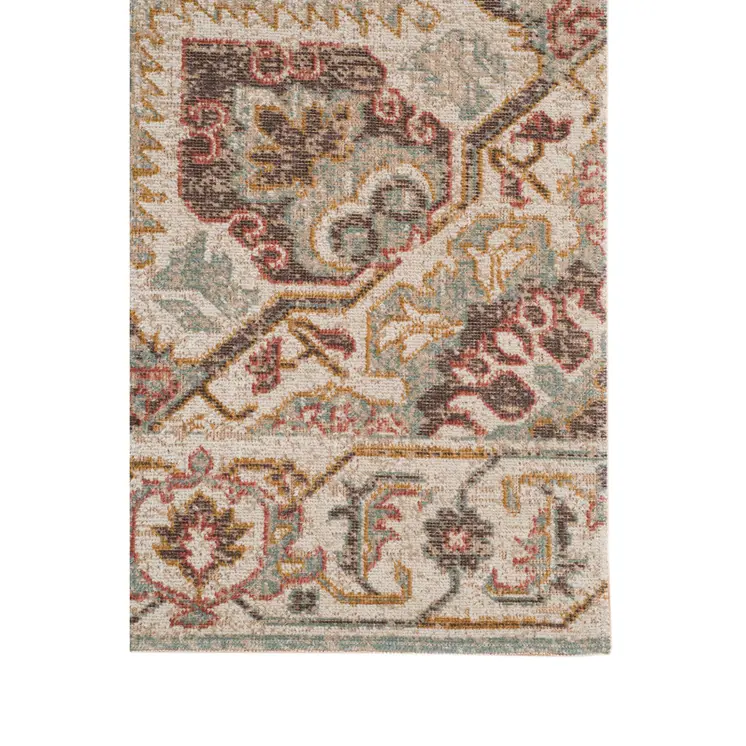 10' X 14' Beige And Rust Medallion Area Rug