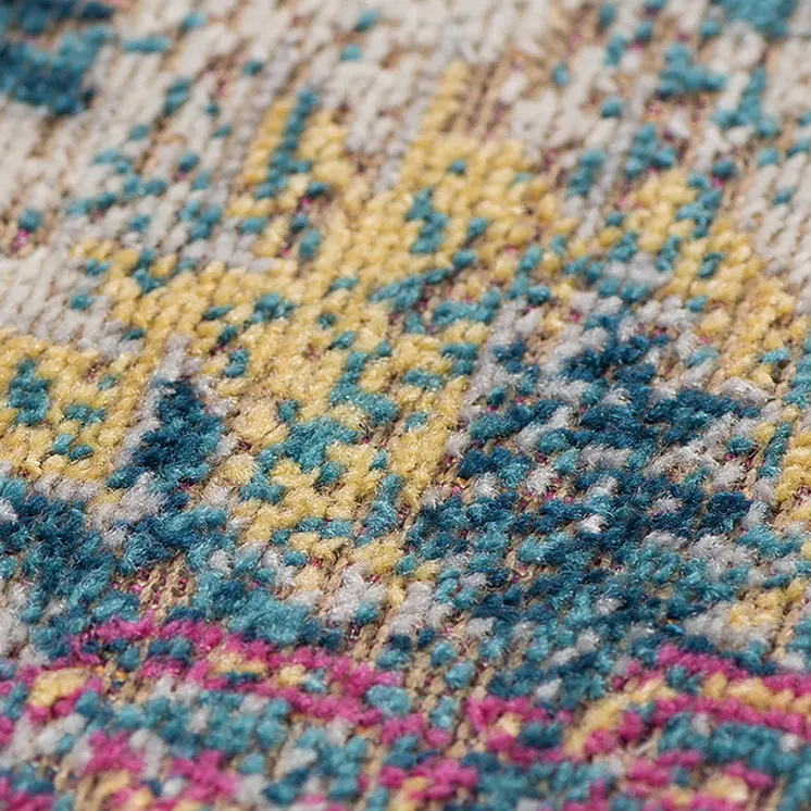 7' Yellow Medallion Runner Rug