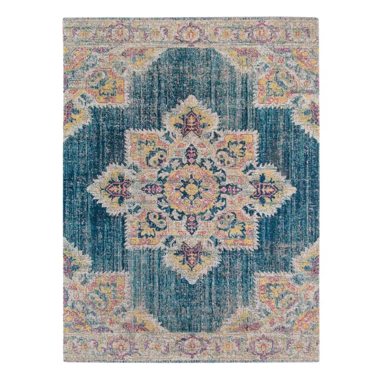 7' X 9' Yellow Medallion Area Rug