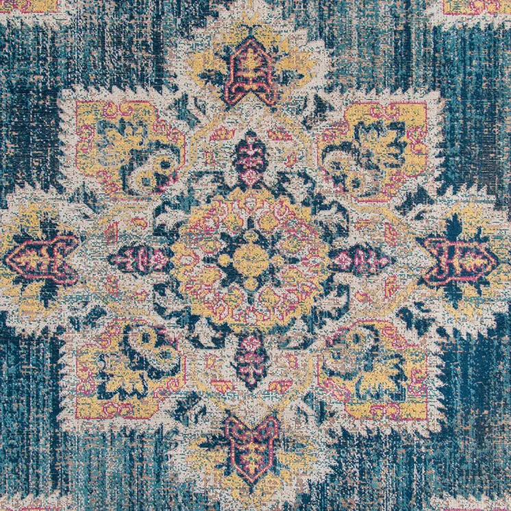 7' X 9' Yellow Medallion Area Rug