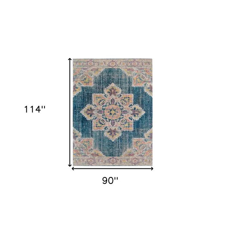 7' X 9' Yellow Medallion Area Rug