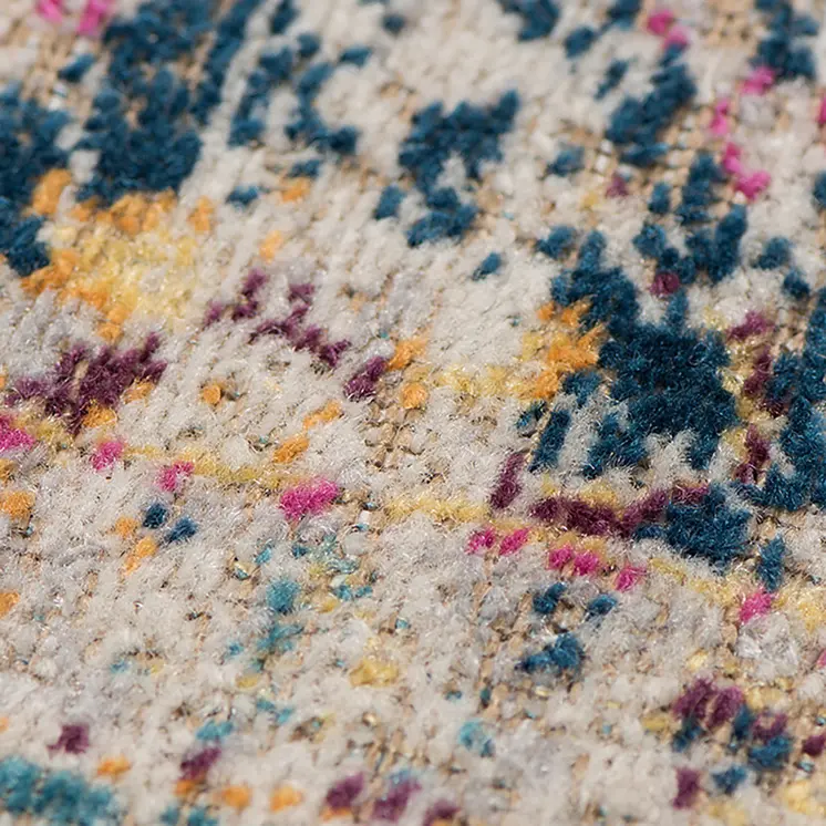 9' X 12' Teal And Orange Floral Area Rug