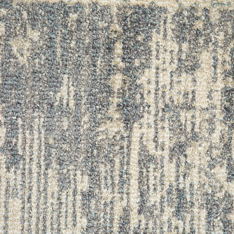 9' X 12' Gray And Light Blue Geometric Area Rug