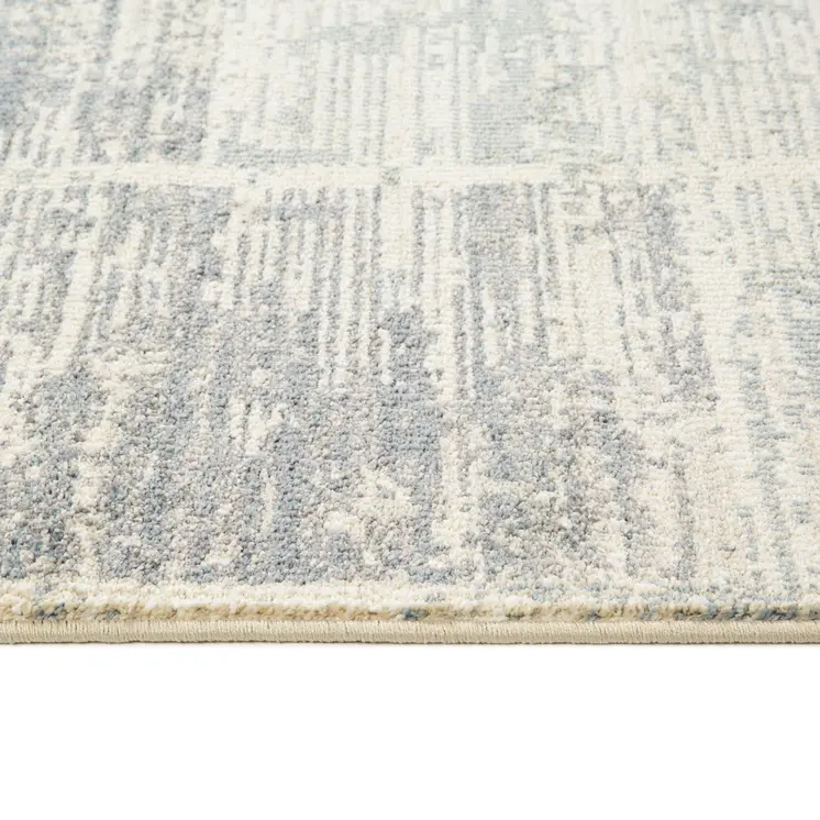 9' X 12' Gray And Light Blue Geometric Area Rug
