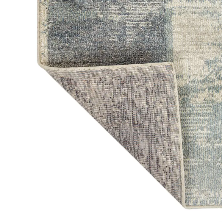 9' X 12' Gray And Light Blue Geometric Area Rug