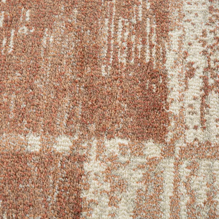 10' Sand And Ivory Geometric Runner Rug