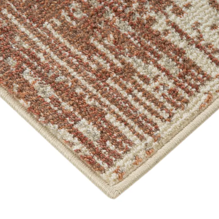9' X 12' Sand And Ivory Geometric Area Rug