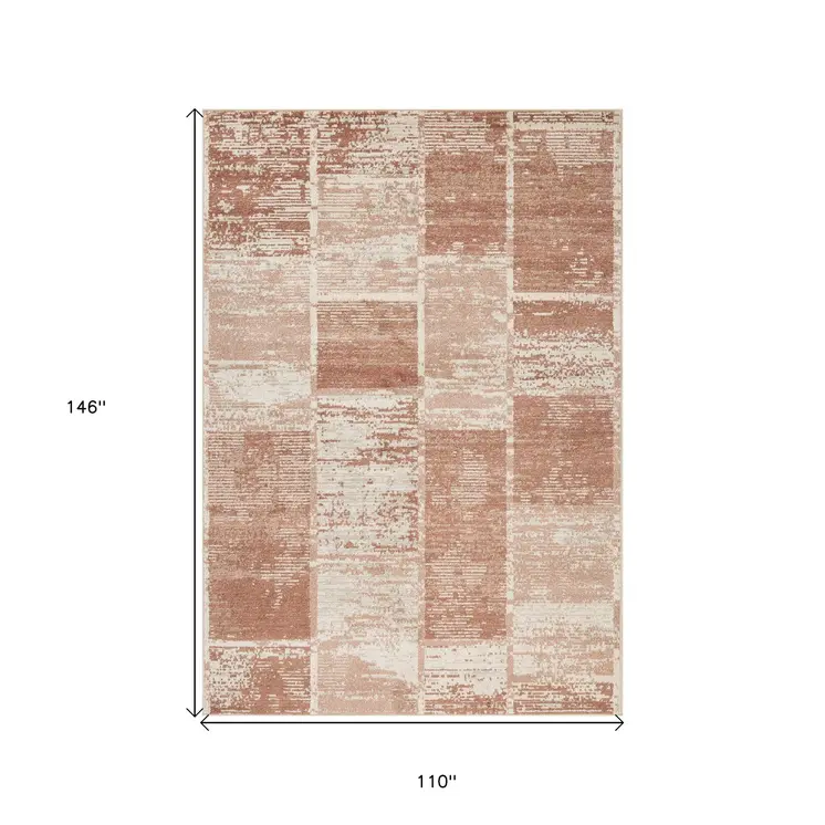9' X 12' Sand And Ivory Geometric Area Rug