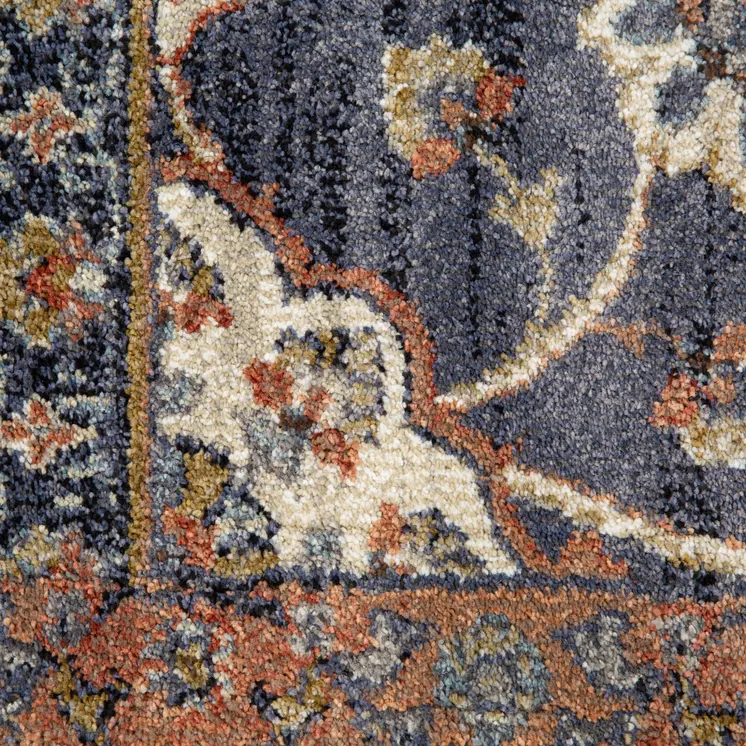 2' X 3' Ivory And Orange Floral Area Rug