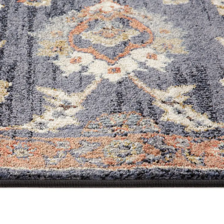 10' Ivory And Orange Floral Runner Rug