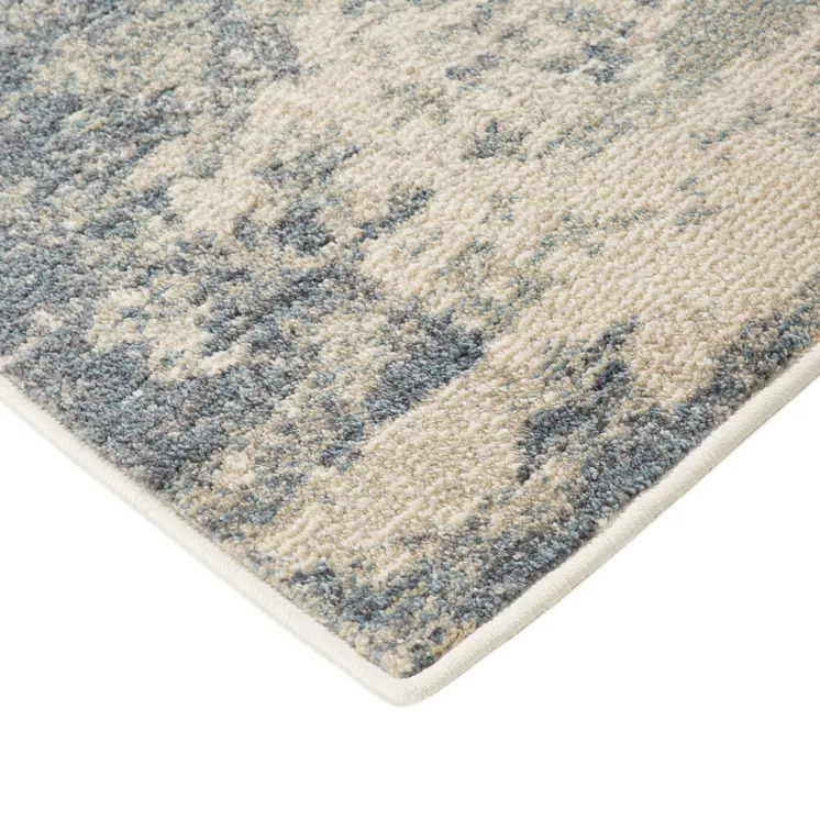 6' X 9' Light Gray And Blue Abstract Area Rug