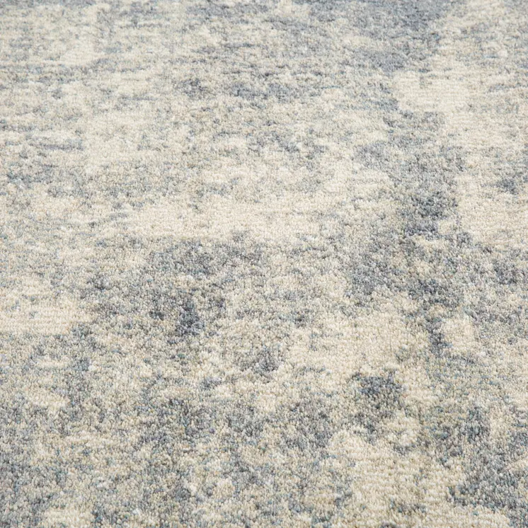 6' X 9' Light Gray And Blue Abstract Area Rug