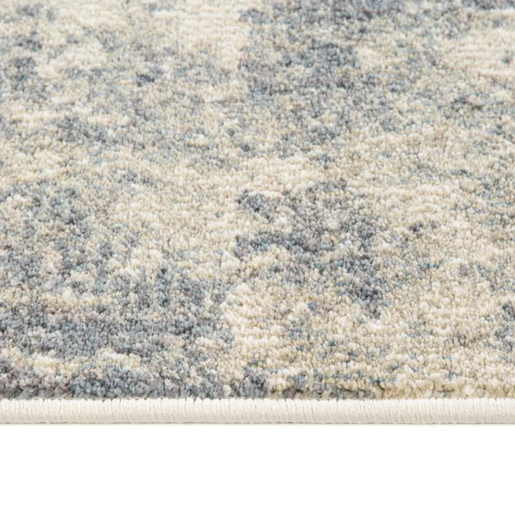 8' X 10' Light Gray And Blue Abstract Area Rug