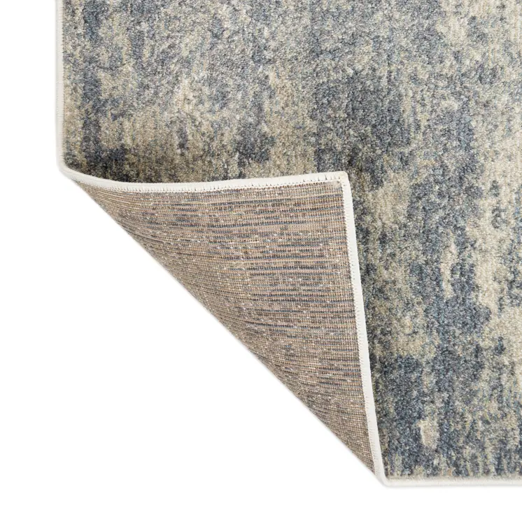 9' X 12' Light Gray And Blue Abstract Area Rug