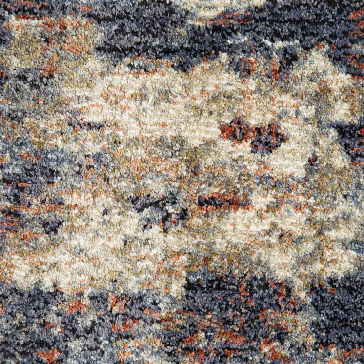 2' X 3' Ivory And Orange Abstract Area Rug