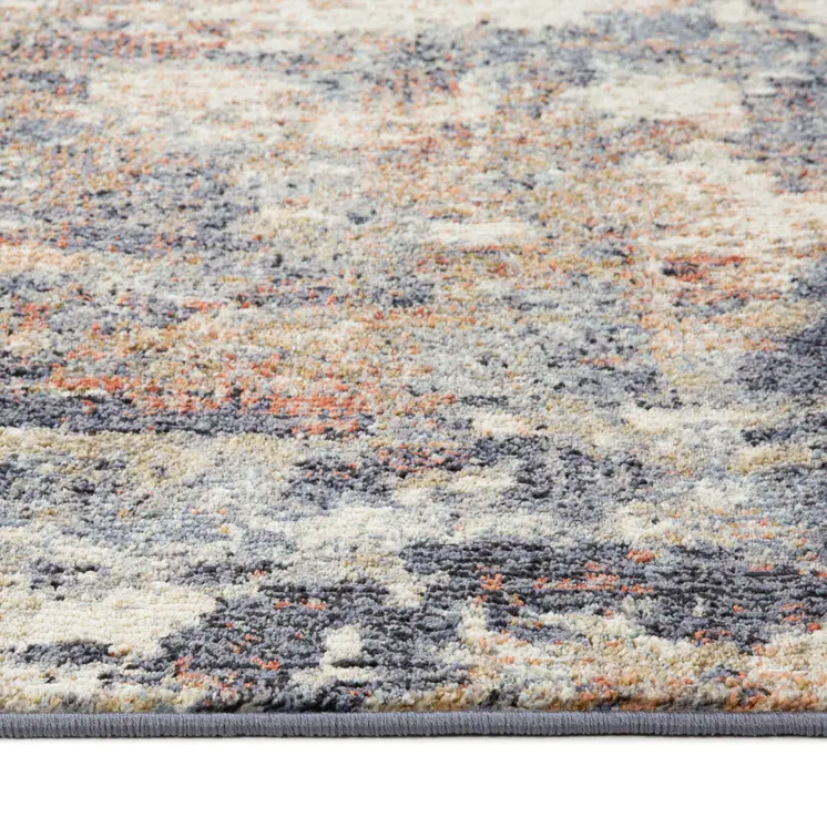 2' X 3' Ivory And Orange Abstract Area Rug