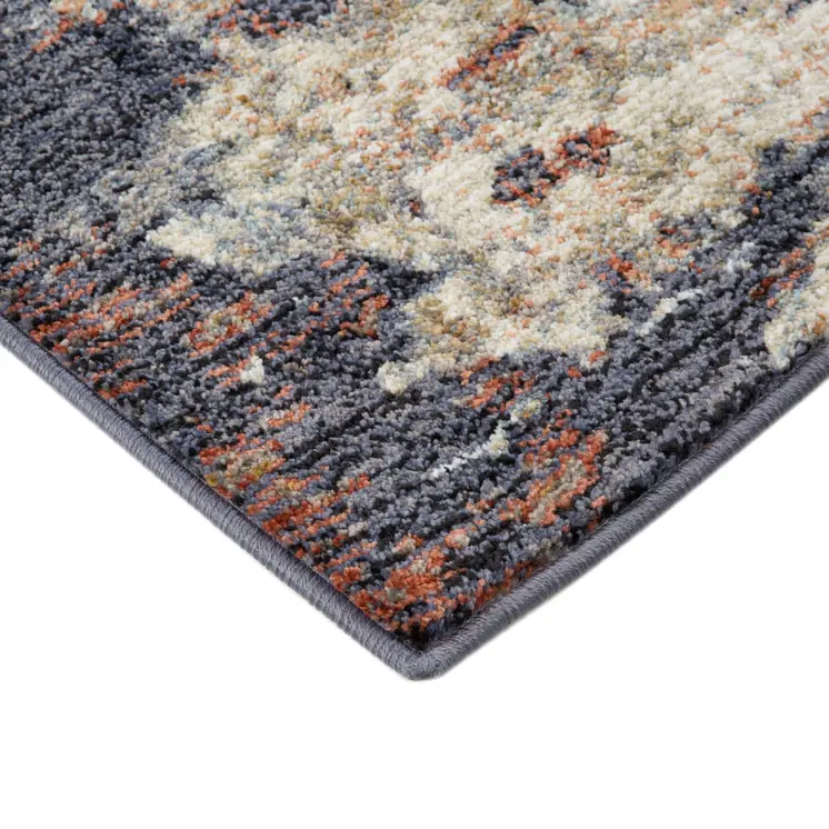 2' X 3' Ivory And Orange Abstract Area Rug