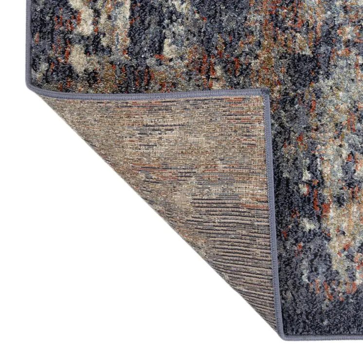 8' X 10' Ivory And Orange Abstract Area Rug