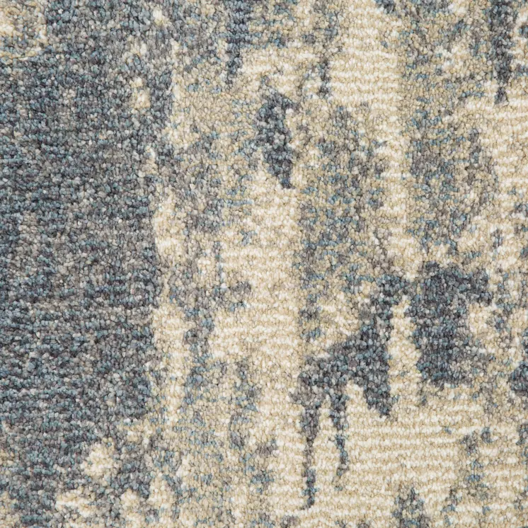 2' X 3' Ivory Blue And Gray Abstract Area Rug