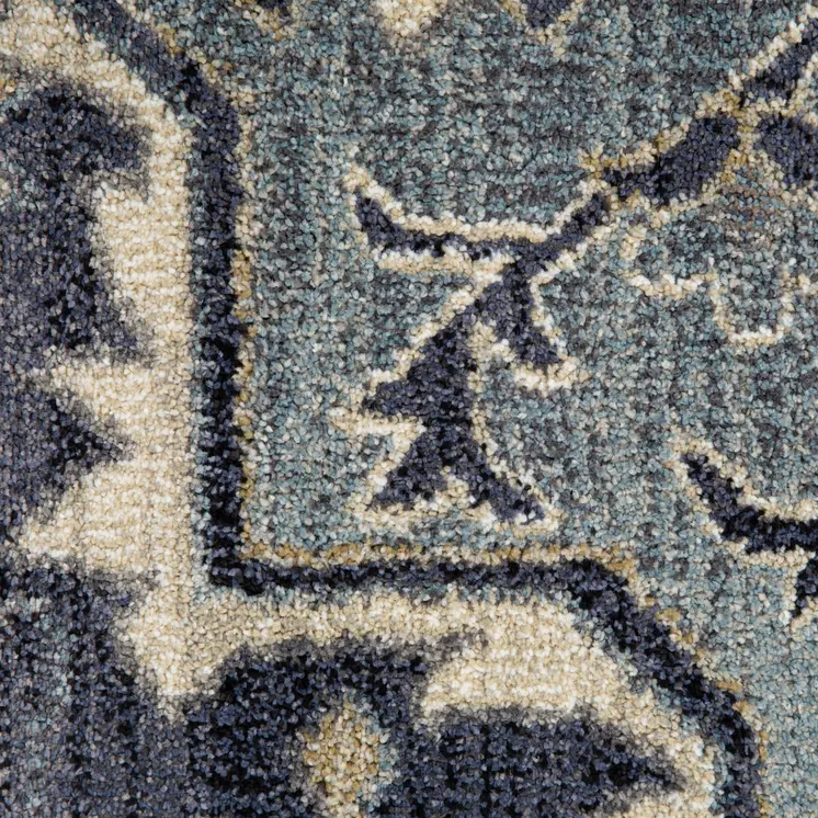 9' X 12' Ivory Gray And Purple Floral Medallion Area Rug