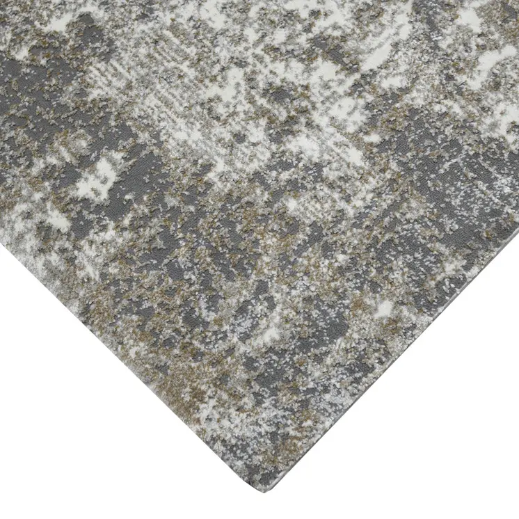 5' X 8' Ivory And Gray Abstract Area Rug