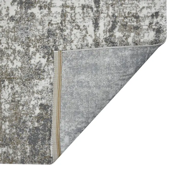 5' X 8' Ivory And Gray Abstract Area Rug