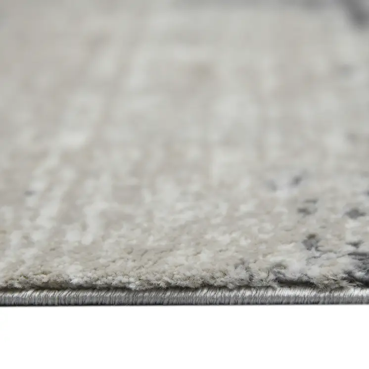 5' X 8' Ivory Beige And Gray Abstract Area Rug