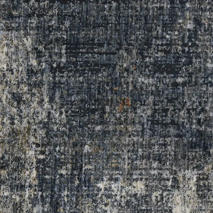 8' Gray and Ivory Abstract Power Loom Runner Rug