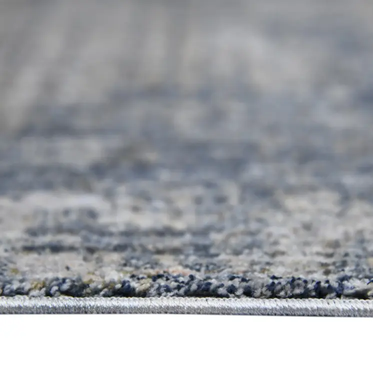 8' Ivory And Gray Abstract Runner Rug