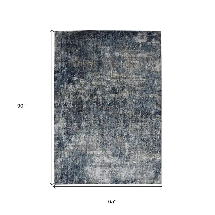 5' X 8' Ivory And Gray Abstract Area Rug