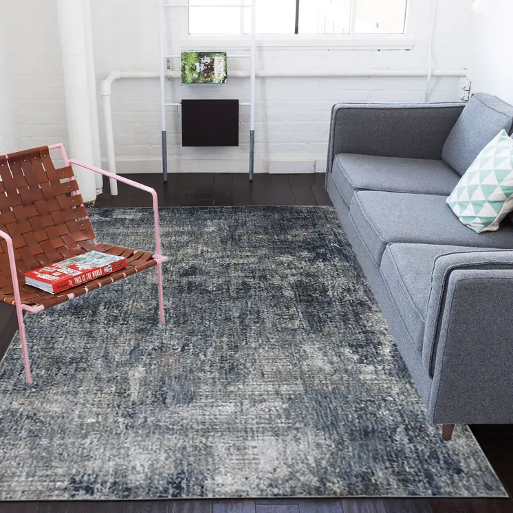 10' X 14' Ivory And Gray Abstract Area Rug