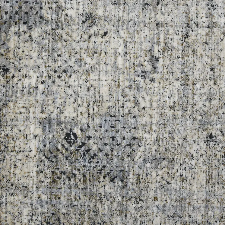 8' X 10' Ivory Black And Gray Abstract Area Rug